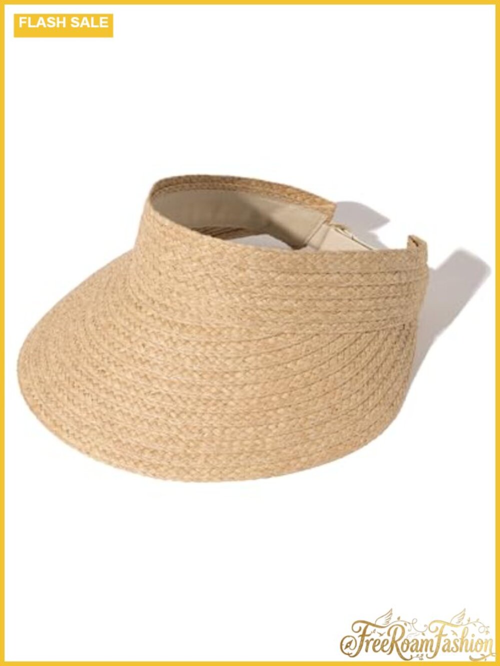 Straw Sun Visor Wide Brim Packable Beach Hat UPF80 Foldable